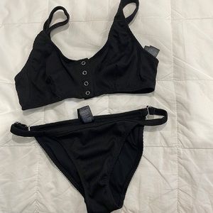 TOPSHOP 2pc black swimsuit